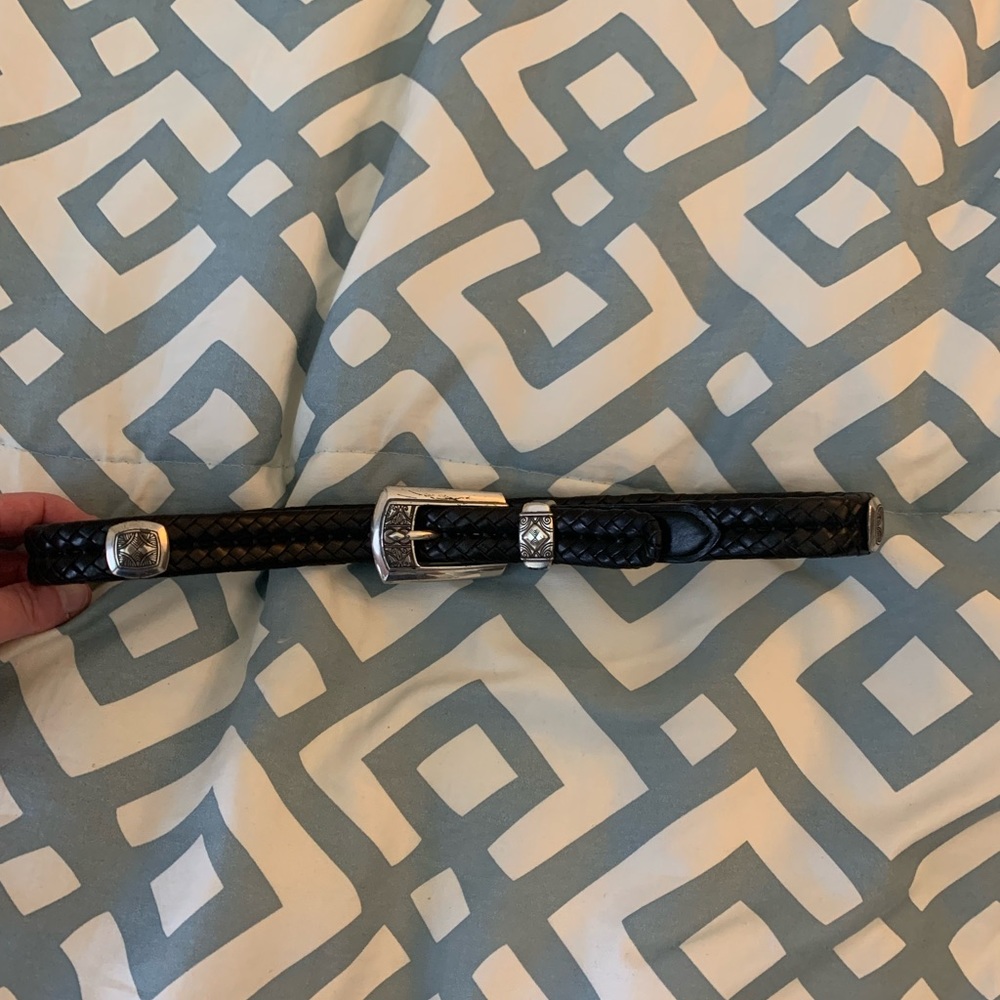 Final Mega Sale!  Brighton Black Leather Braided Belt—gently loved!